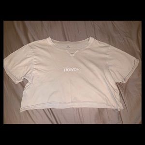 Cream Howdy Crop Top
